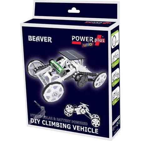POWERplus Beaver Hybride Solar Batterij Speelgoed Klimvoertuig Auto | Terrein Auto op zonne-energie of batterij | Bouwpakket Educatief STEM speelgoed